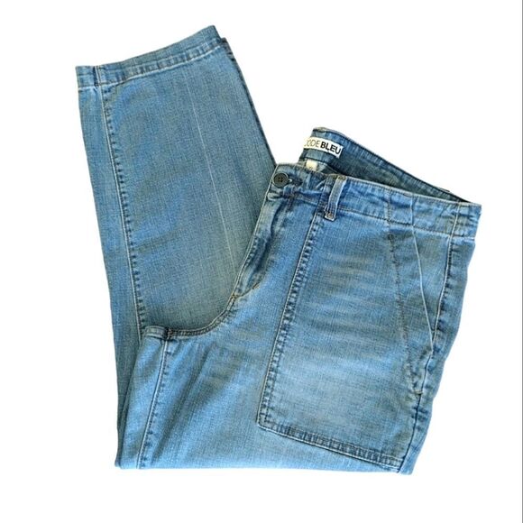 Y2K High Rise Straight Leg Capri Jeans with Pockets Size 12 - Picture 2 of 12